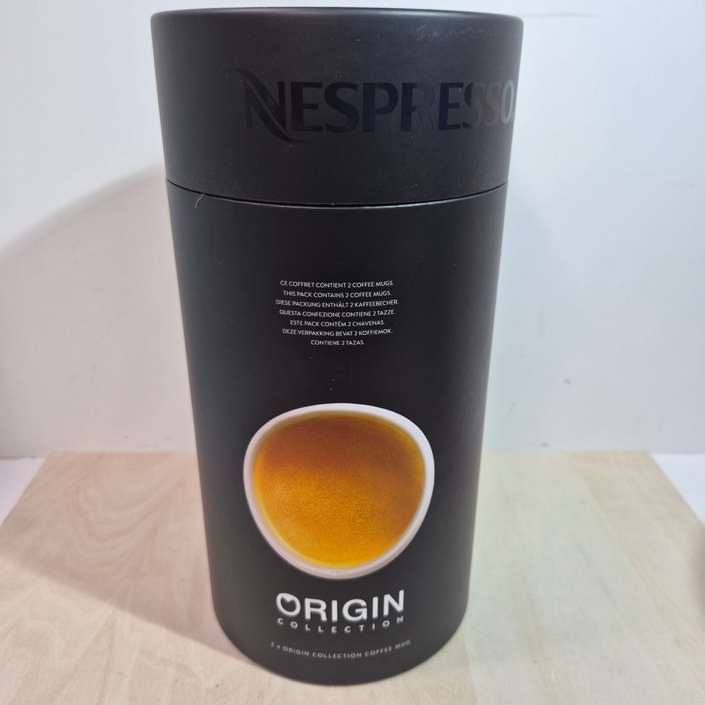 Nespresso Origin Collection Set of 2 Coffee Mugs White Ceramic India Mahdavi